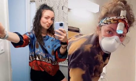 Samantha Hartsoe New York Apartment Behind Bathroom Mirror